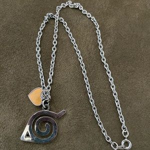 Naruto Hidden Leaf Necklace with Gold Heart